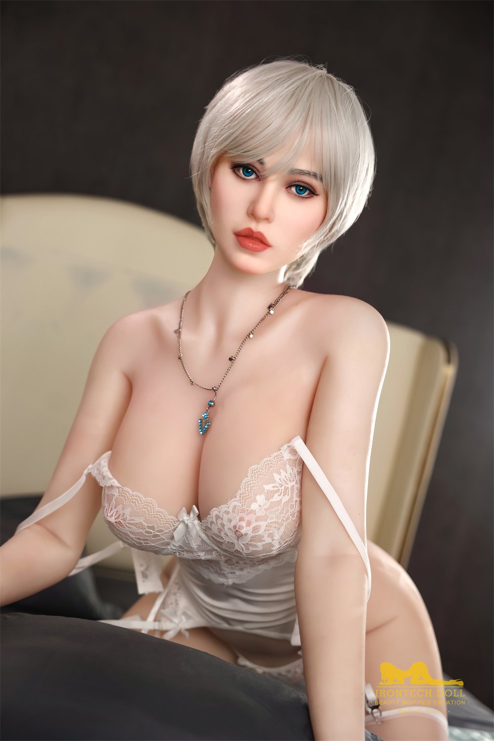 Angelia White Hair Sex Doll 159cm Plus S2 Indulge in the allure of the Angelia White Hair Sex Doll