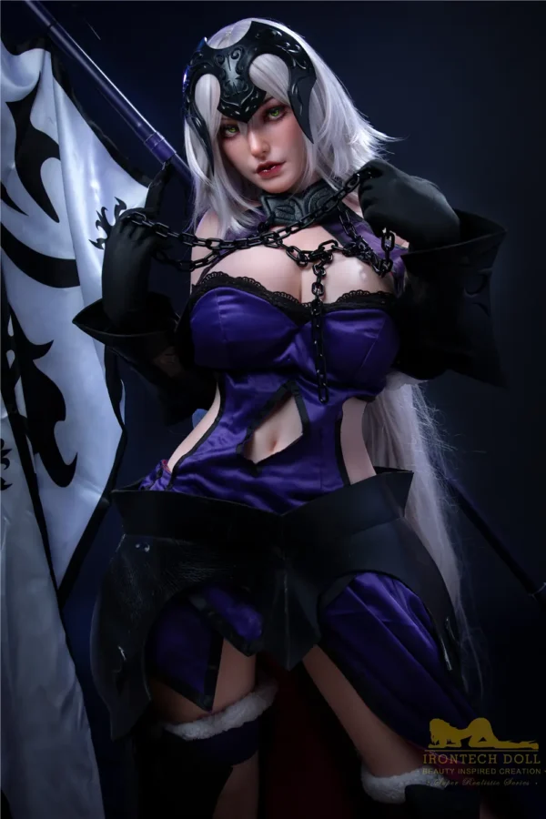 Embrace Your Fantasy: Anime Sex Doll Eva as the iconic Jeanne d'Arc from the Fate series. Take home this exquisite cosplay creation today!